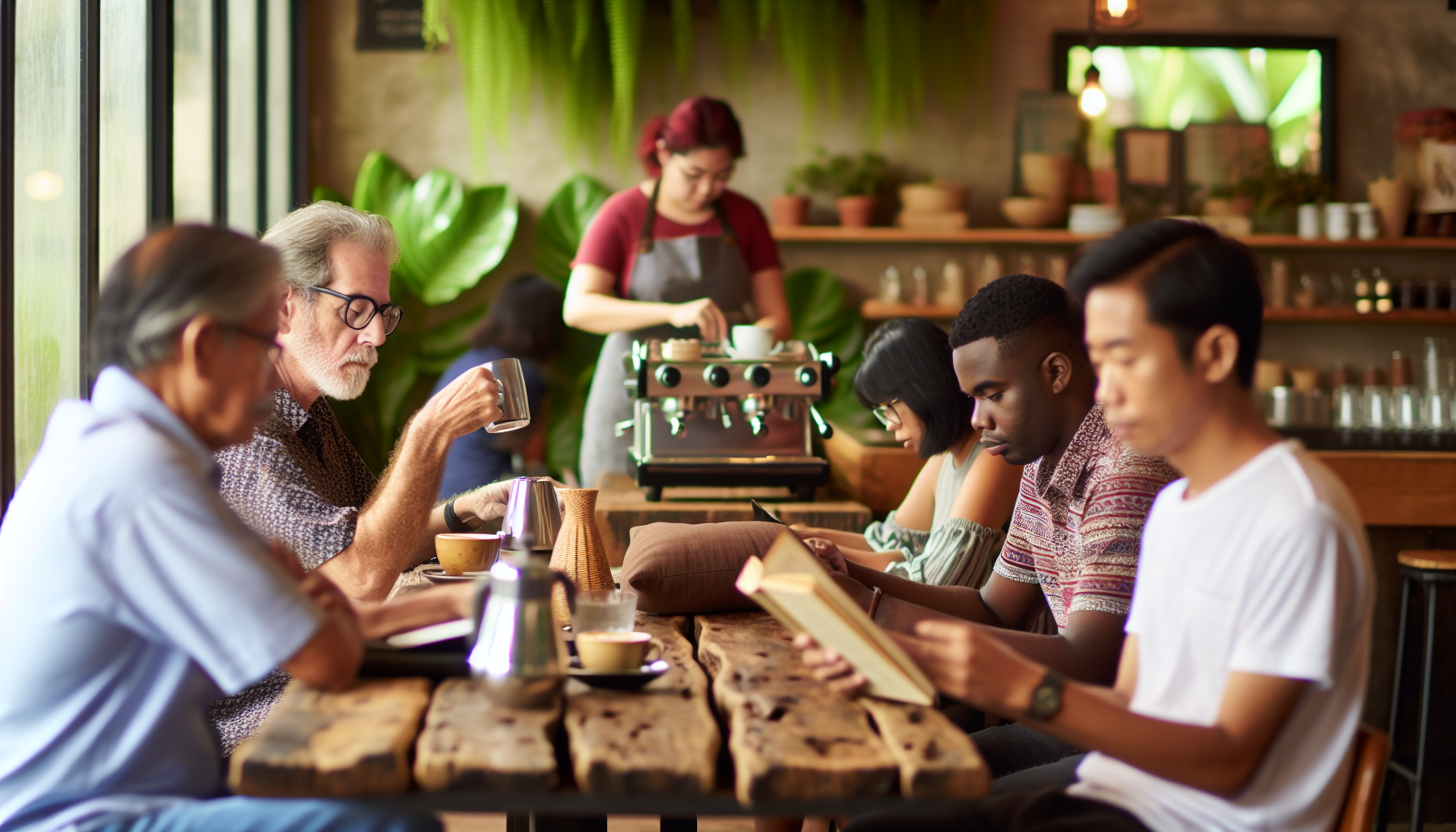 Cozy interior of It's A Trap, a vegan coffee shop