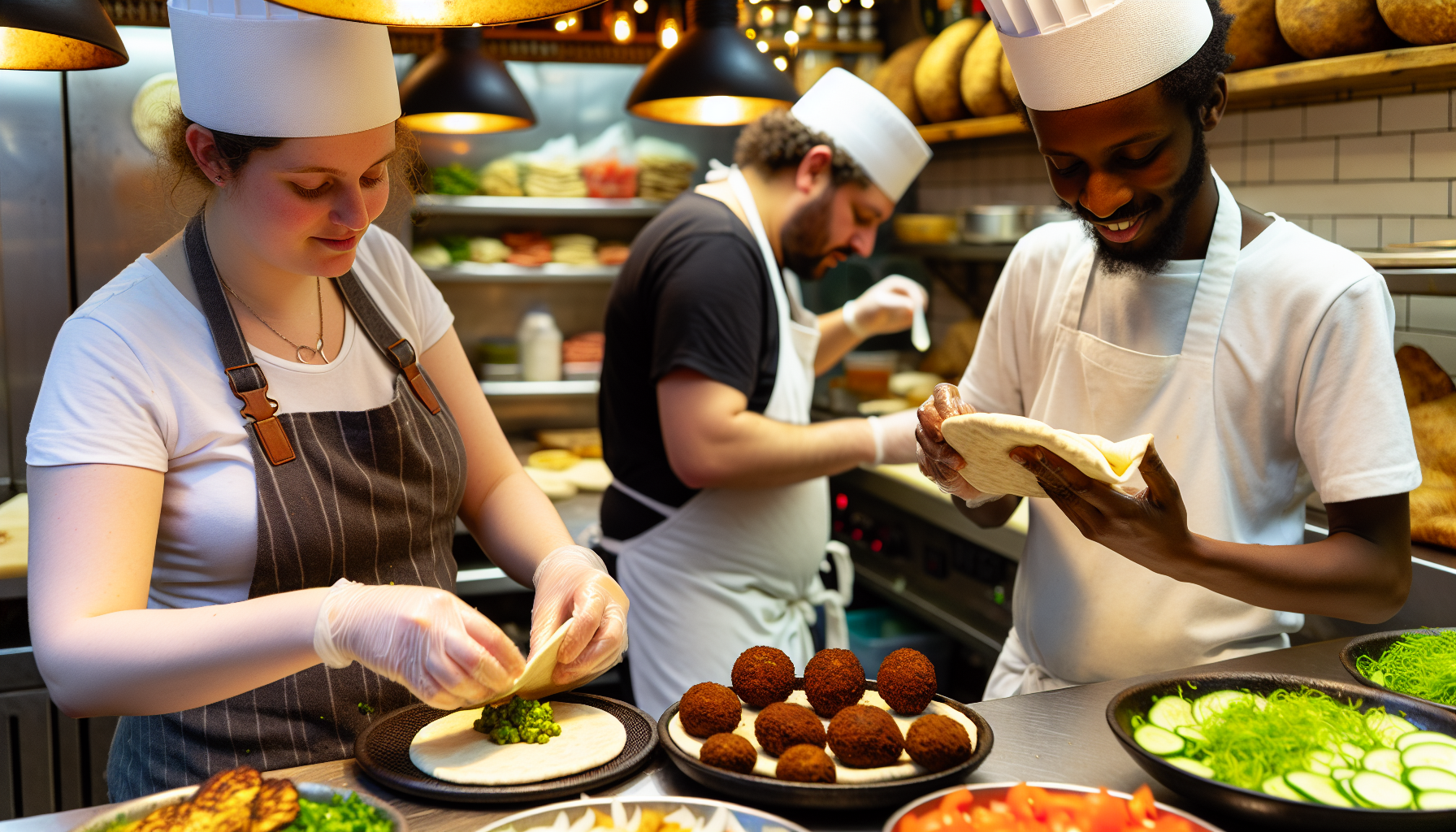 Authentic falafel and halloumi wraps at Umi Falafel